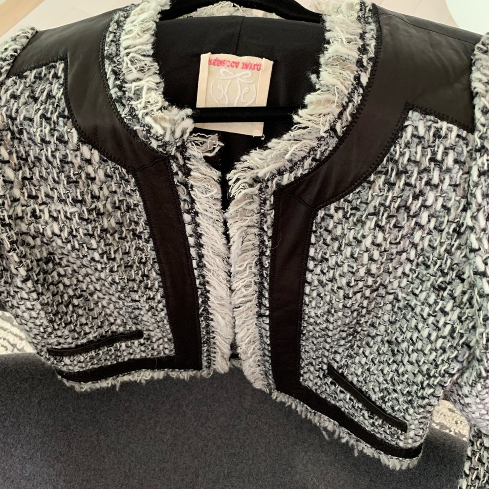 Rebecca Taylor Tweed Jacket. Black & White.